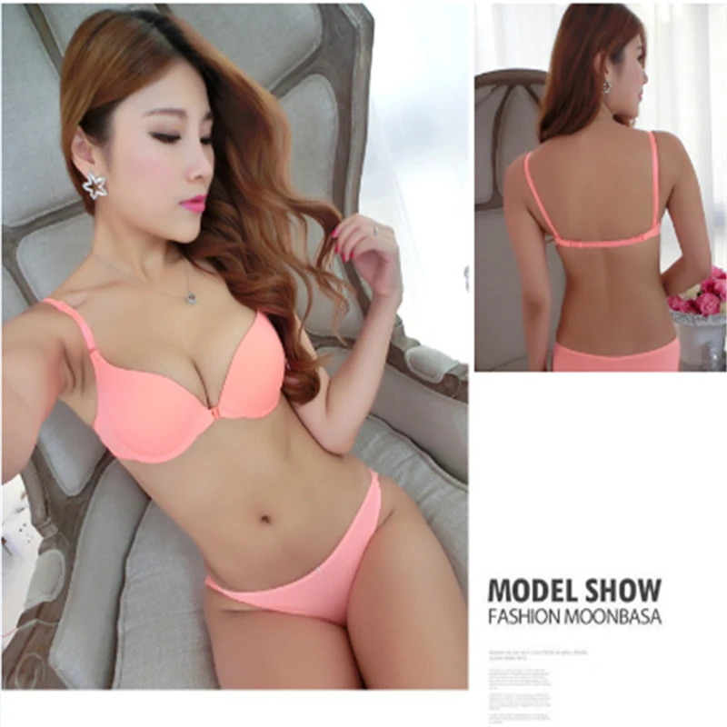 Глянцевое однотонное нижнее белье с эффектом пуш-ап | Женская одежда