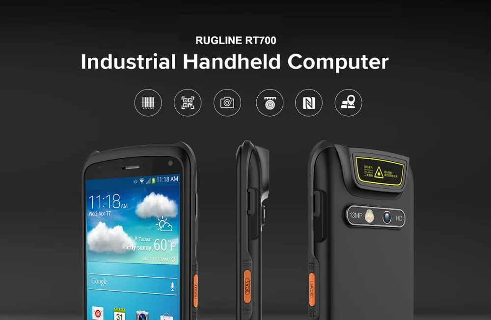 4G LTE ручной КПК Android 6,0 OS 2G ram, 16G rom памяти NFC 1D 2D сканер штрих-кода