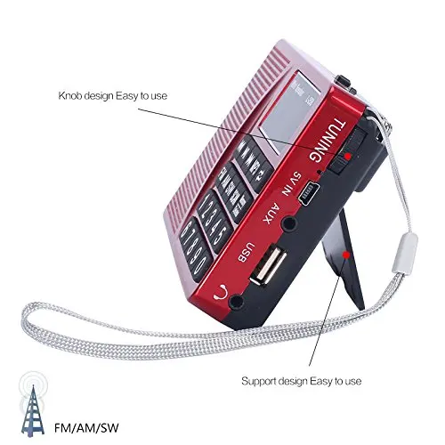 Портативный FM AM коротковолновый многополосный радиоприемник Micro TF карта USB