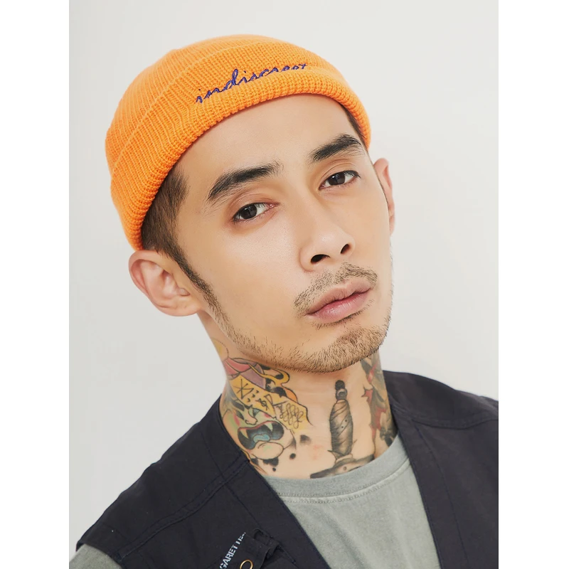 Hip Hop Street Style Knit Hats For Women Men Autumn Winter Warm Cap Knitted Caps Beanie Hat Skullies With Balck / Orange /Gray