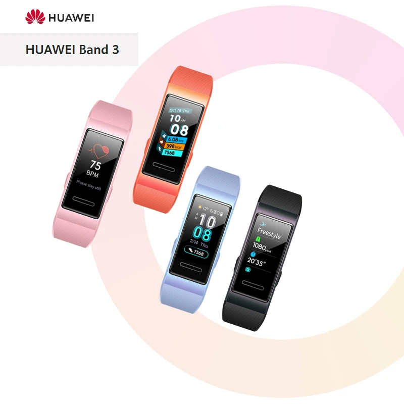 Умный Браслет HUAWEI Band 3, сенсорный экран AMOLED, научный мониторинг сна, частота сердечных сокращений в реальном времени, браслет