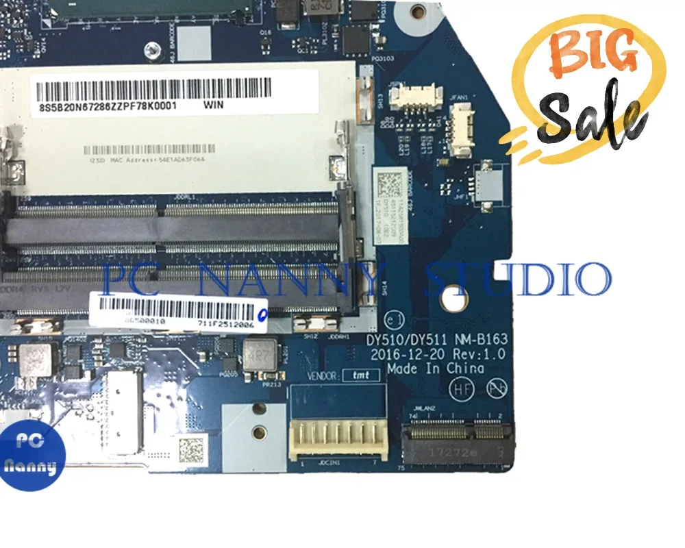 PANANNY NM B163 для lenovo yoga 720 Y720 15IKB материнская плата ноутбука I7 7700HQ N17E G1 A1
