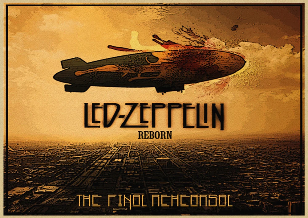 Led Zeppelin рок-музыка крафт-бумага постер для бара/Кафе Ретро плакат декоративной живописи