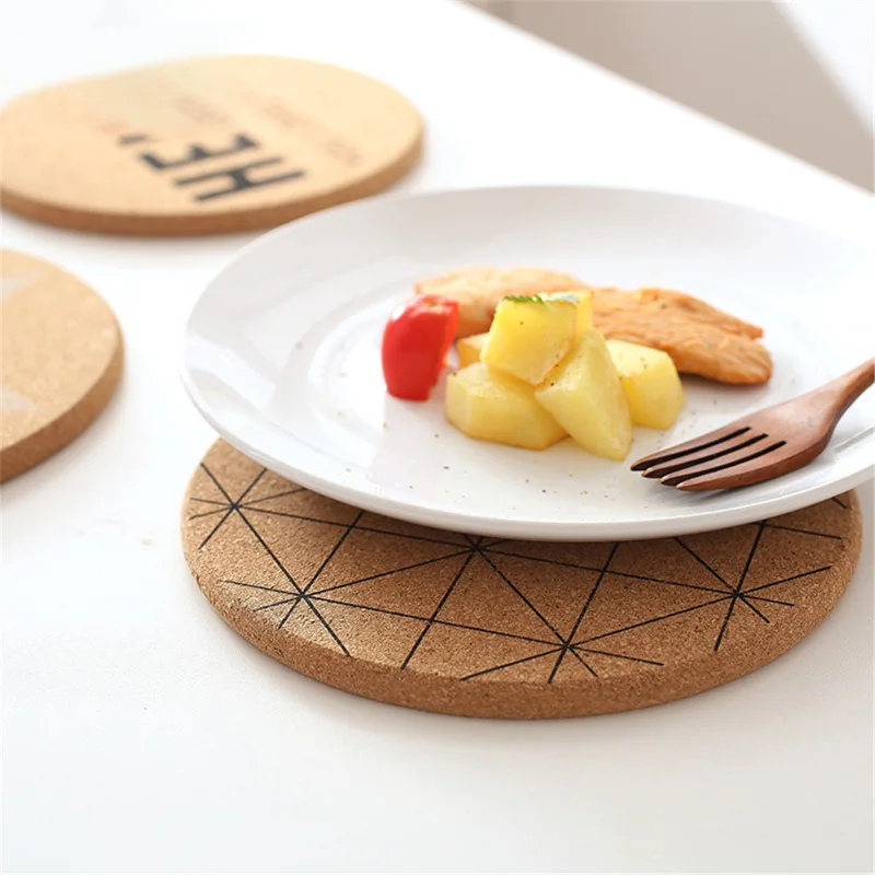 1 шт. пробковая деревянная подставка для напитков чайная кофейная чашка коврик в