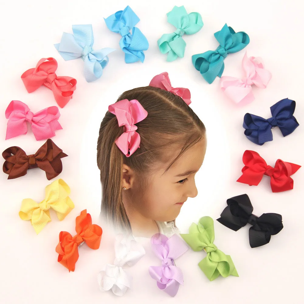 Новая девушка сплошная корсажная лента бантики для волос новорожденных