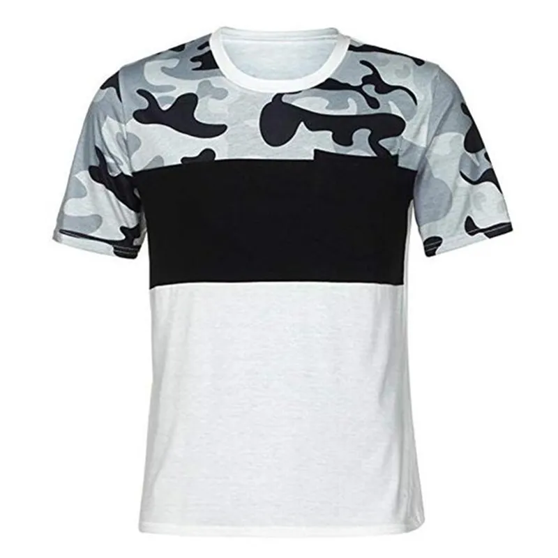 Мужская Повседневная футболка из хлопка в стиле пэчворк камуфляжная мужские