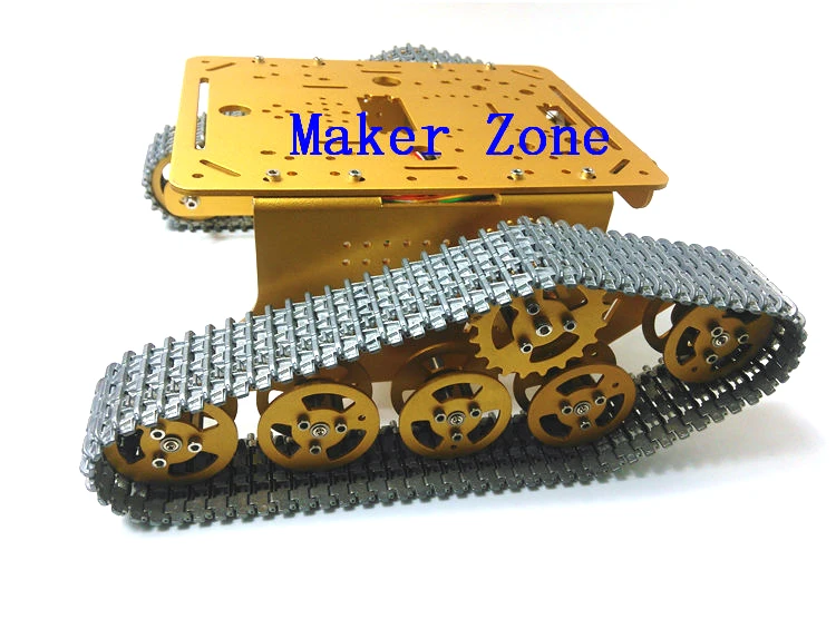 T300 -MT Golden Aluminum alloy smart tank car chassis/experiment platform with servos controller robot arm install interface | Игрушки и