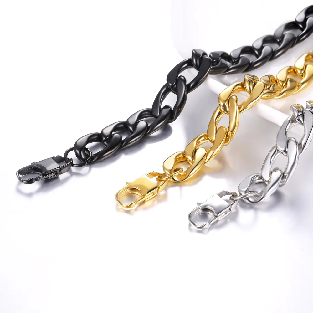 Kpop Chain Necklaces For Men Stainless Steel Rock Punk jHiphop Jewelry Big Curb Cuban 15mm Width 22&quot 26&quot 28&quot 30&quot NH3015 |
