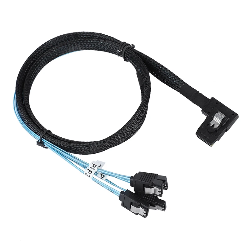 Cabledeconn sas sata кабель MiniSAS 36P SFF8087 90 градусов до 4 SATA 7 контактный локтя на жестком