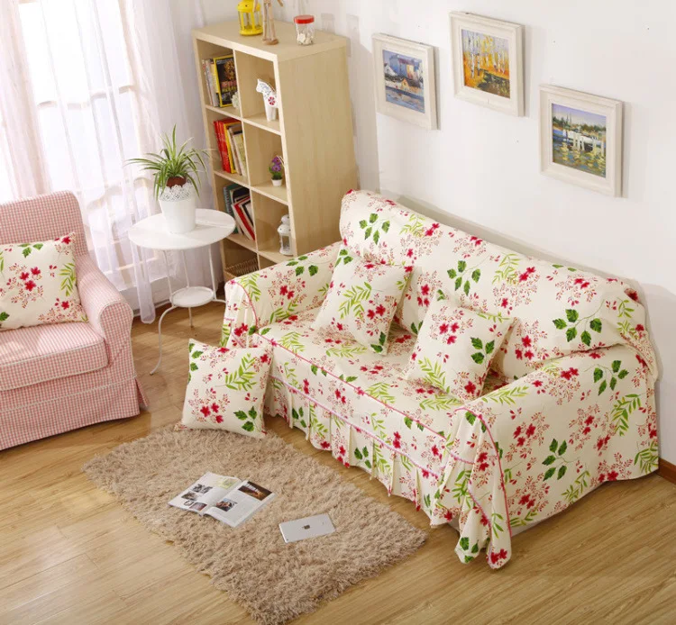 Льняная скатерть цветок в стиле кантри с принтом многофункциональная