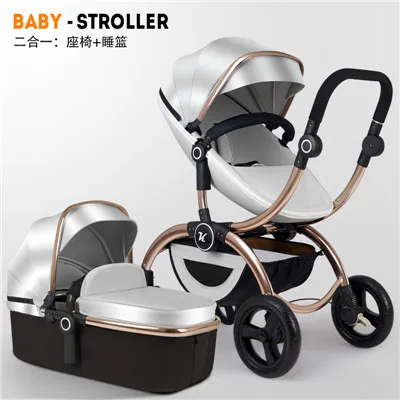 grey 2 in 1 Новая стильная детская коляска 3 в 1, складная детская коляска для автомобиля, независимая детская корзина для сна и автокресло - Цвет: grey 2 in 1