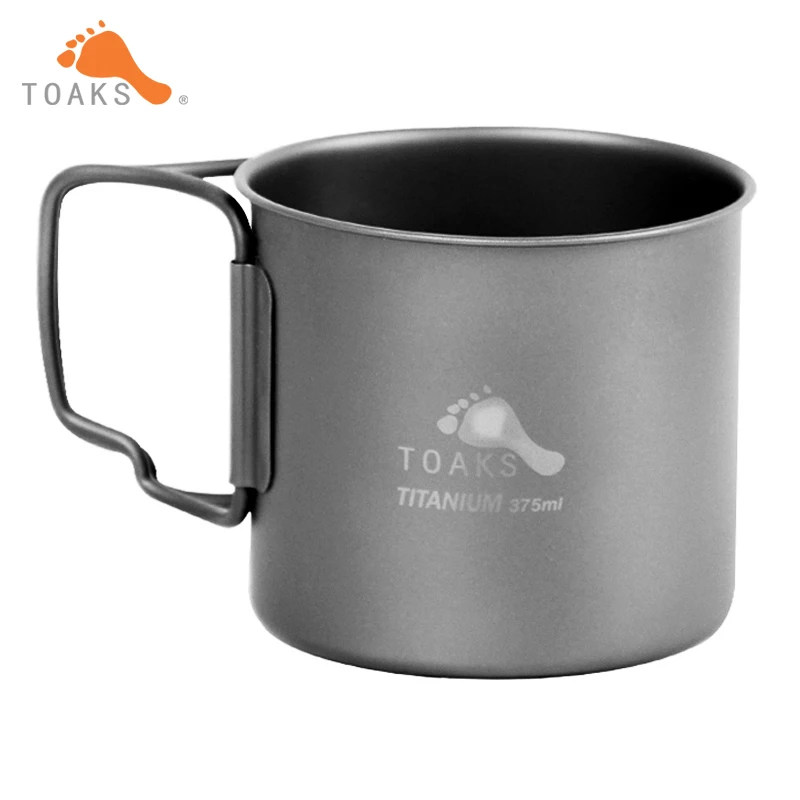 Кружка TOAKS 375 мл уличные титановые кружки портативная чашка с складной ручкой|outdoor