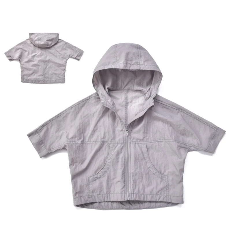 Летняя детская одежда для мальчиков и девочек ветровка Солнцезащитная высокого