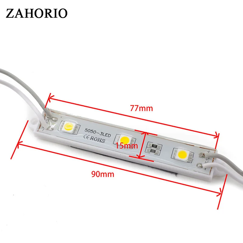 20 штук 5050 SMD 3 светодиодный модули Водонепроницаемый IP65 DC 12 В светло-зеленый