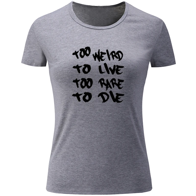 Band Death Too Weird to Live Rare Die Design Womens Ladies Printing Graphic Tee Short Sleeve Cotton Tops | Женская одежда