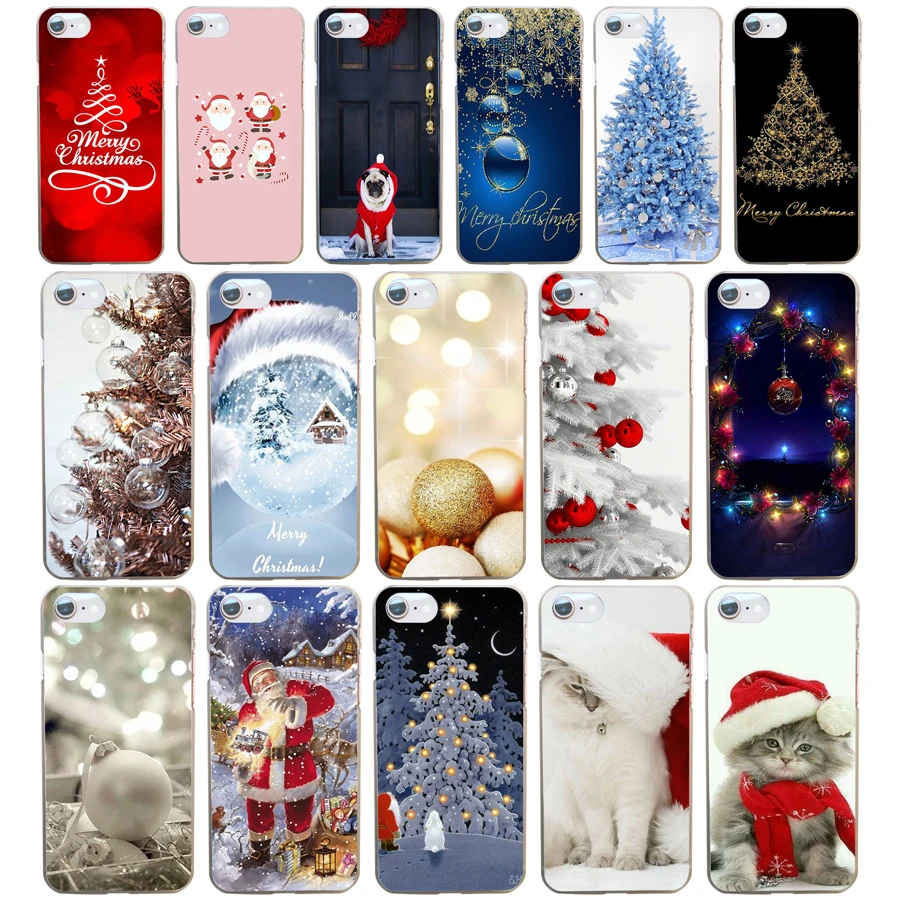 Laumans happy Новый год merry новогодняя елка Снег хлопья жесткий прозрачный чехол для