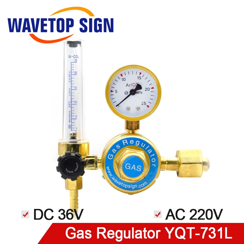 WaveTopSign CO2 подогреваемый регулятор YQT-731L DC 36 В/AC 220 В углекислый газ сварочный измеритель нагрева 36 в регулятор