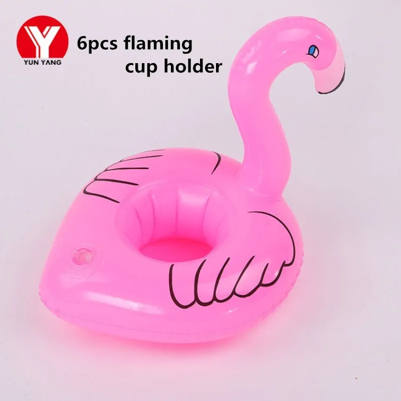 6 шт Фламинго надувные подстаканники для бассейна поплавок напитков фламинго