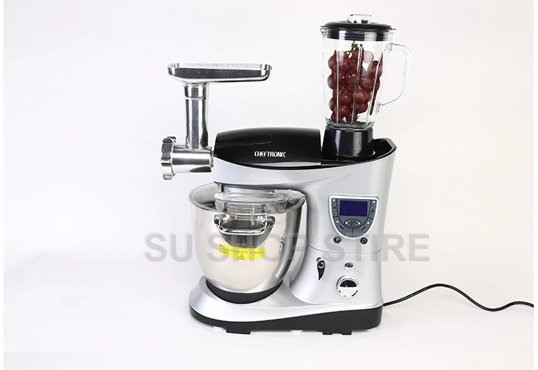 CHEFTRONIC 4 в 1 Многофункциональный кухонный миксер SM-1088, 1000 Вт 7.4QT точный нагрев из нержавеющей миски с мясорубкой B