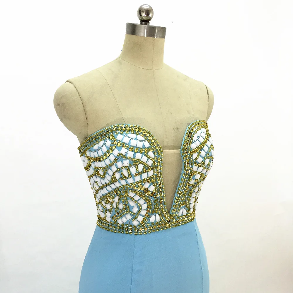 Русалка Выпускные платья 2020 Сплит Вечерние Милая Формальные с камнями Vestido De Festa