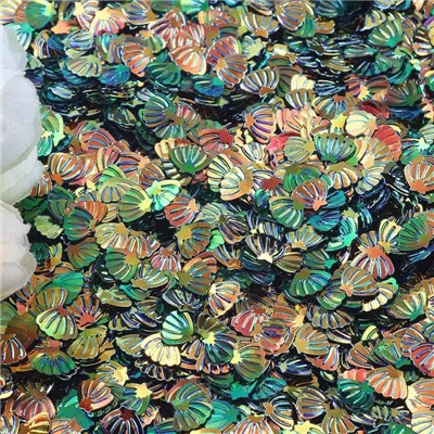 dark green gold 6*8 мм блестки в виде ракушки милые цветы ПВХ свободные блестки для ногтей Блестки для женщин DIY скрапбук Макияж украшения 20 г/лот - Цвет: dark green gold