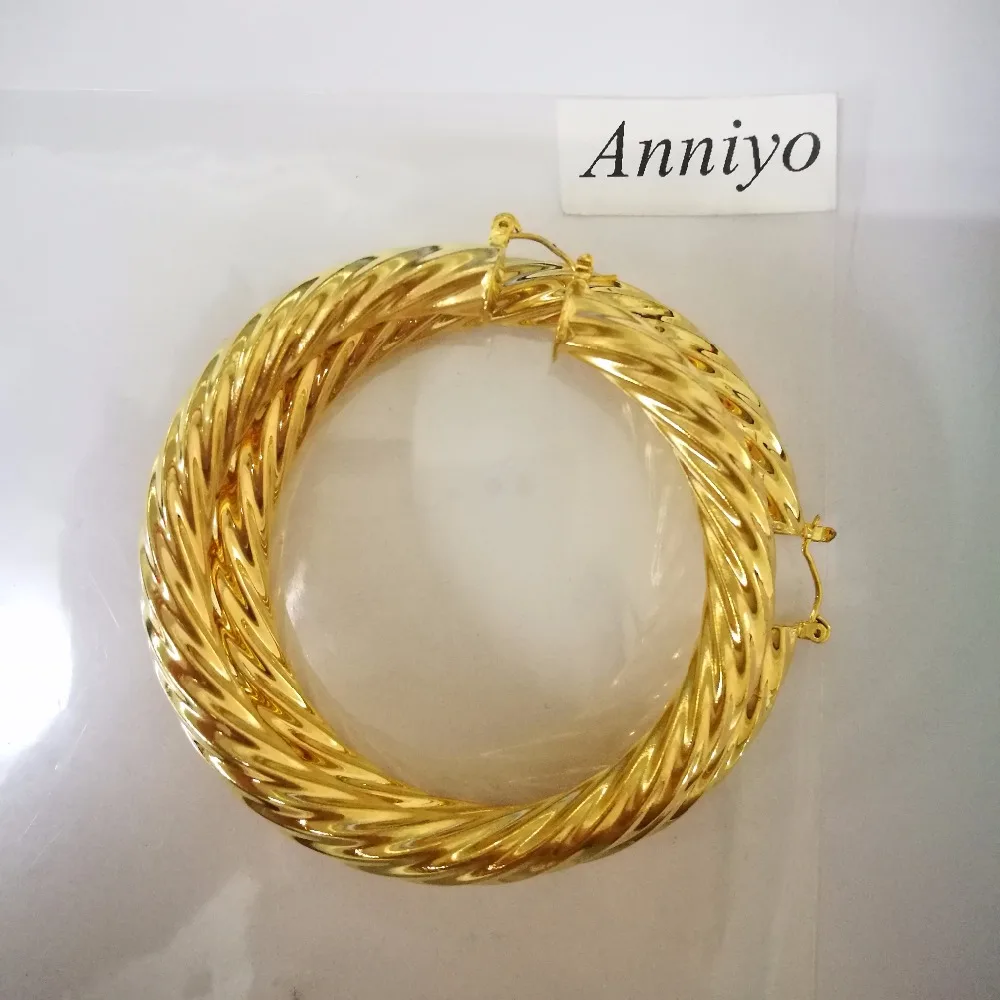 Anniyo 7 см/8 см витые большие серьги для женщин золотые в Дубае ювелирные изделия