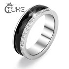 Кольцо стразы с цирконом, 6 мм, из нержавеющей стали