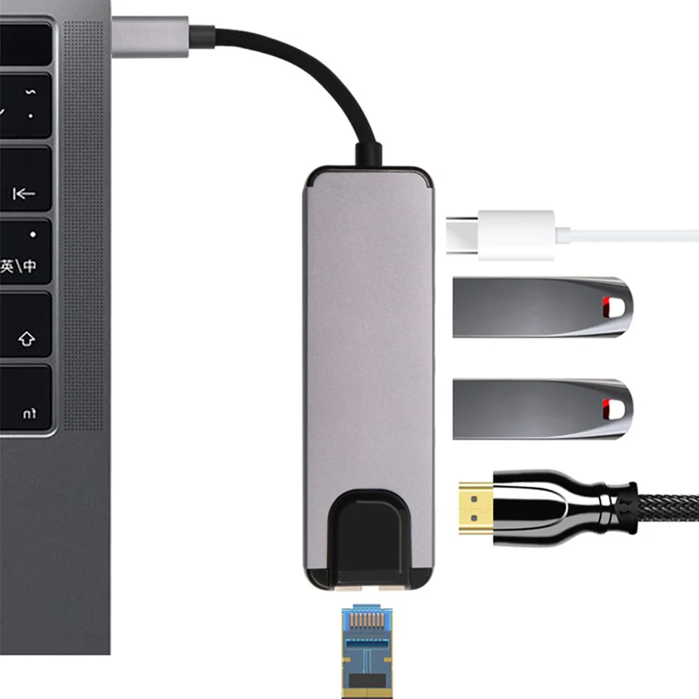 USB C Ethernet адаптер usb концентратор конвертер 4 K HDMI Тип 3 0 к RJ45 Соединительная плата