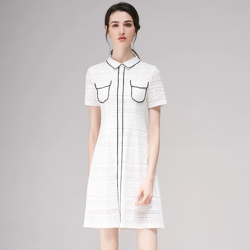 Yerad элегантный Для женщин Офисные женские туфли платье vestidos отложным воротником