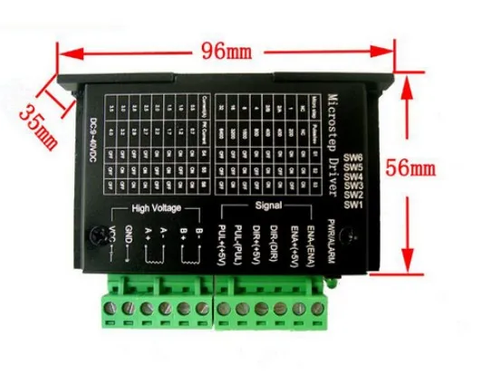 TB6600 сменный Драйвер шагового двигателя 2 фазный 9 40VDC 4A для NEMA17 NEMA23 мотор ЧПУ