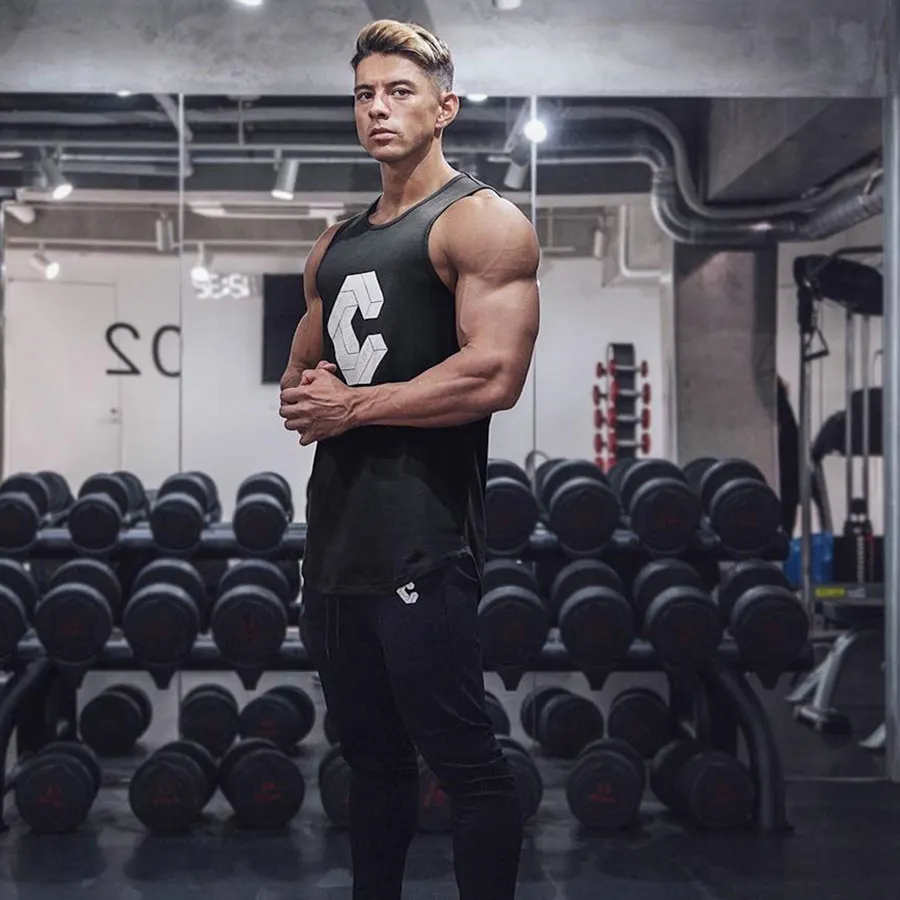 Новая мужская майка для бодибилдинга летняя повседневная хлопковая рубашка без