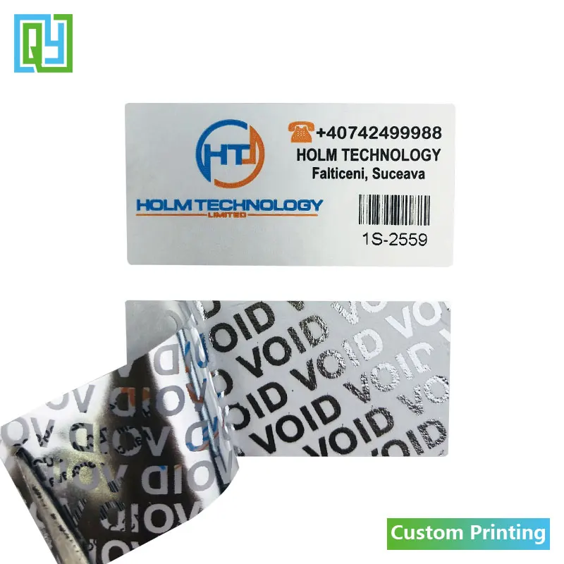 1000pcs 40x20mm Free Shipping Custom Printing Brand Name Logo Stickers Barcode Serial Number Tamper Evident Security Seal Labels