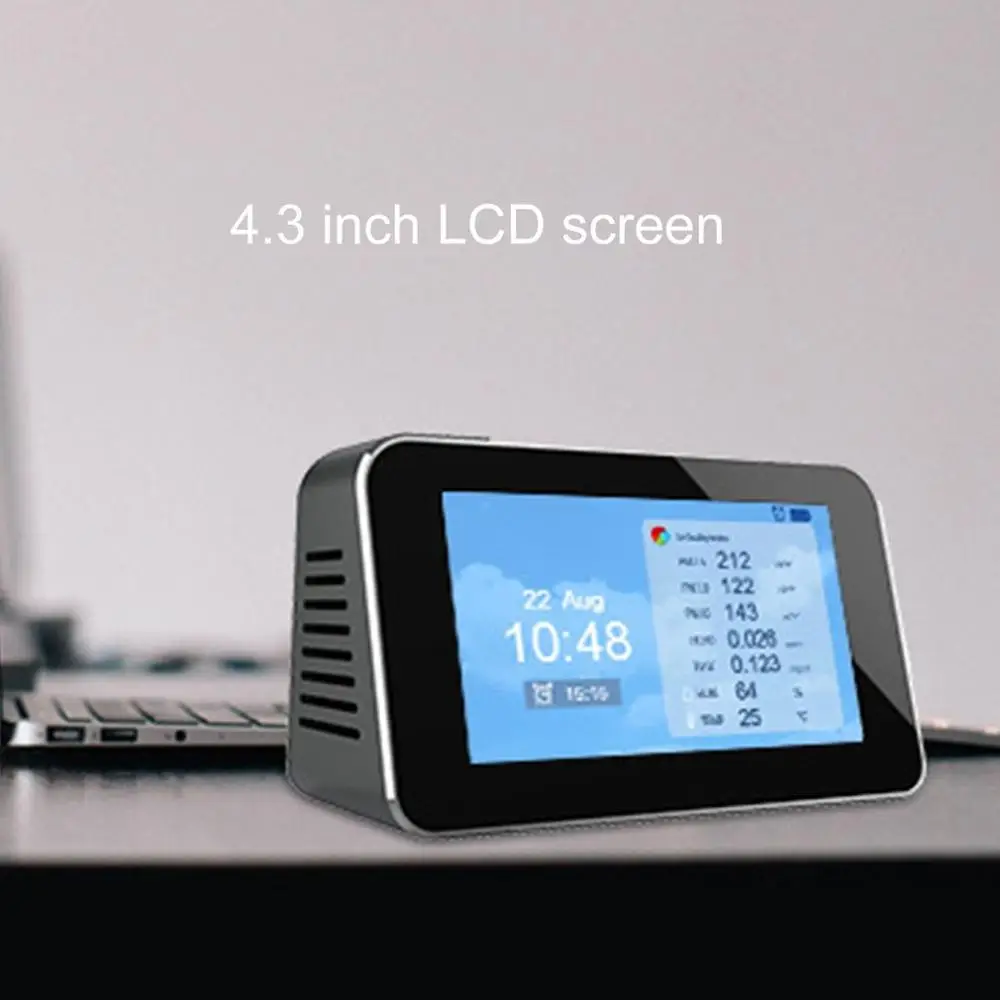 PM2.5/PM10/PM1.0/TVOC/CO2 тестер качества воздуха AQI анализатор температуры и влажности