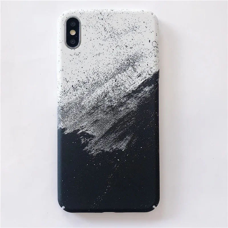 Роскошный Жесткий чехол для ПК чехол для iPhone 7 8 Plus 6 6s Plus Чехол черный белый корпус полный Чехол для iPhone XS Max XR X Coque Fundas