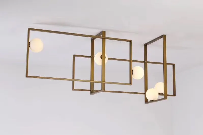 Gold copper Iron Современный подвесной светильник из железного стекла VeniceM светодиодный светильник для гостиной и столовой - Цвет корпуса: Gold copper Iron