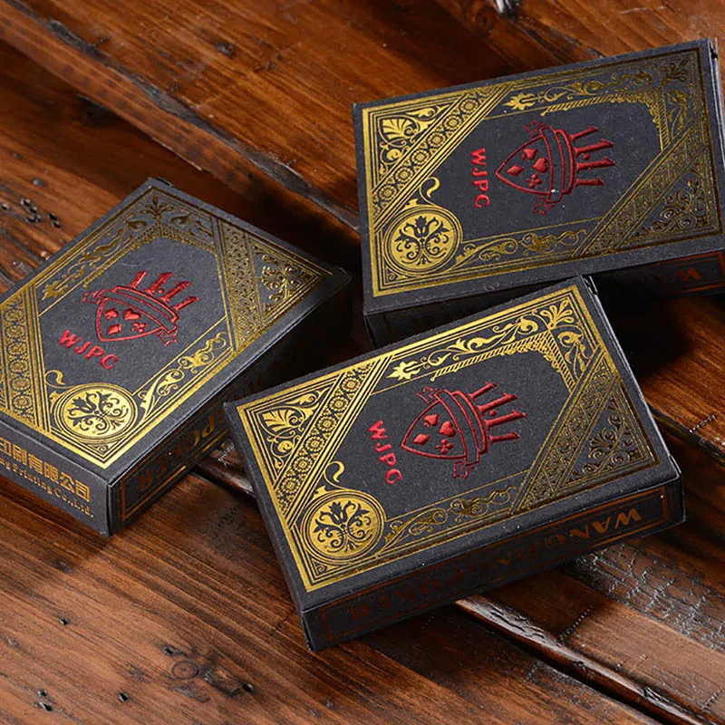 55 шт. игральные карты черная позолоченная тонкая Водонепроницаемая гладкая ПВХ