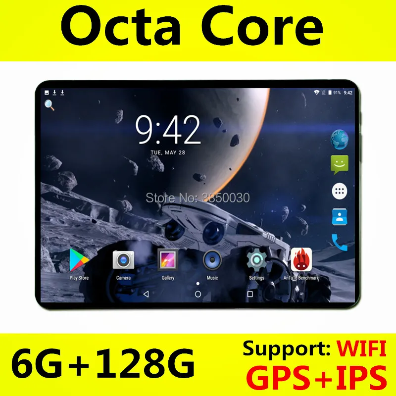 6 + 64 ГБ 10 дюймов планшетный ПК 3G 4G Android 8 0 Восьмиядерный супер планшеты Ram Rom128GB WiFi GPS