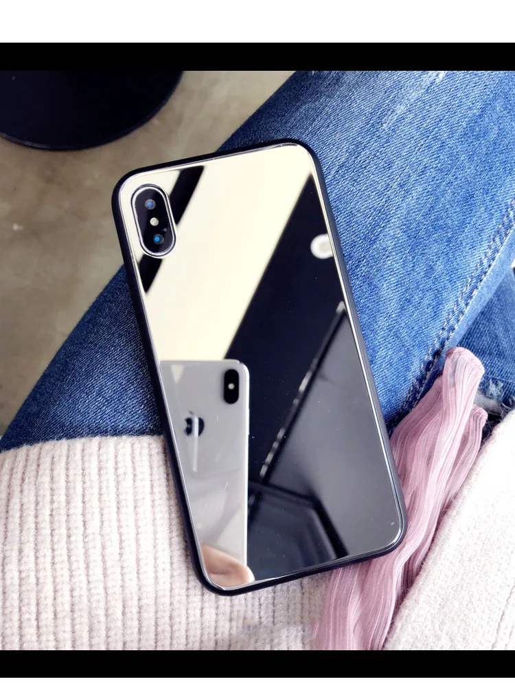 App iphone 8 case phone glass clear view smart mirror cases iPhone xr makeup 7 plus luxury |