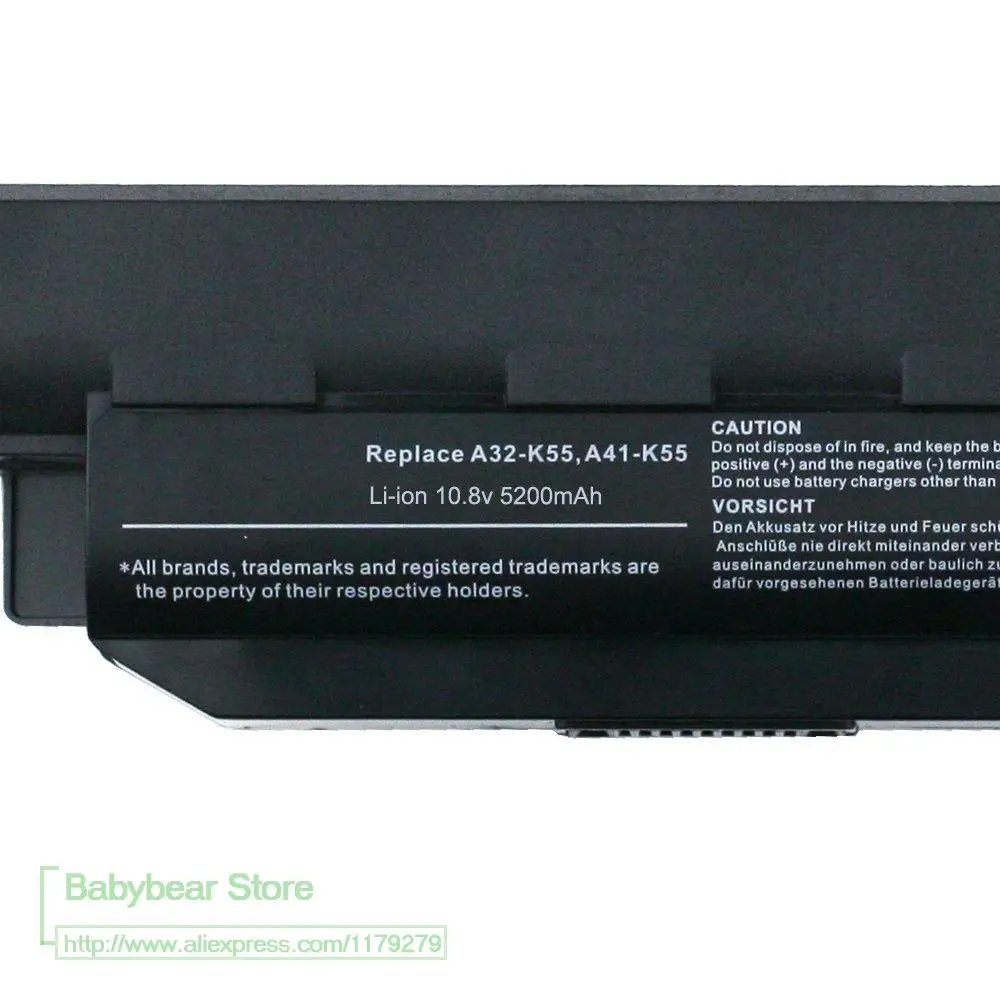 6 ячеек 5200 мАч Новый Сменный аккумулятор для ноутбука ASUS A32-K55 A33-K55 A45 A45D R700 X45 R400 X75