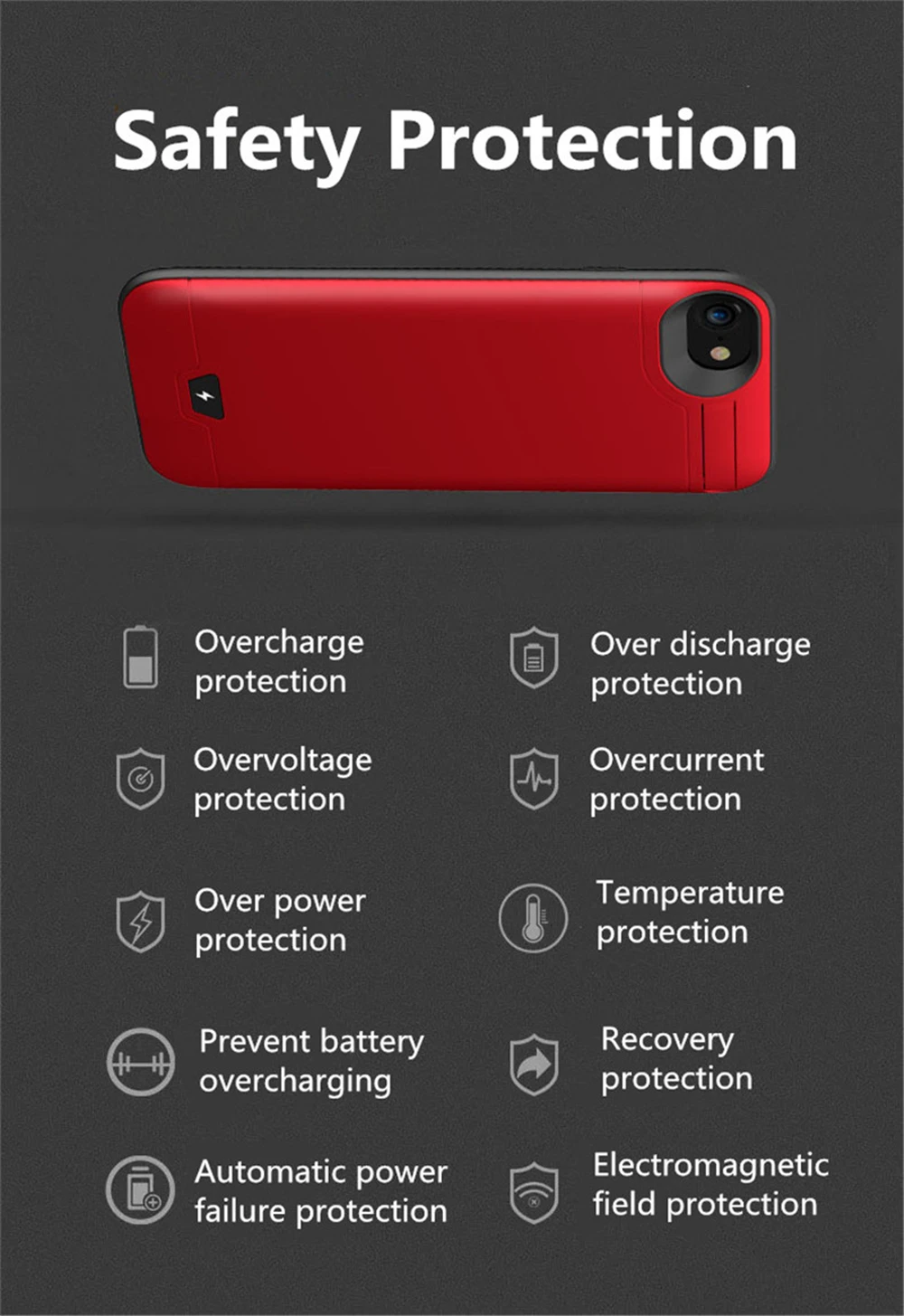 5200/8200 мАч чехол для зарядного устройства для iPhone 8/7/6s/6 Портативный внешний аккумулятор для iPhone 8 7 6s 6plus запасная крышка зарядного устройства