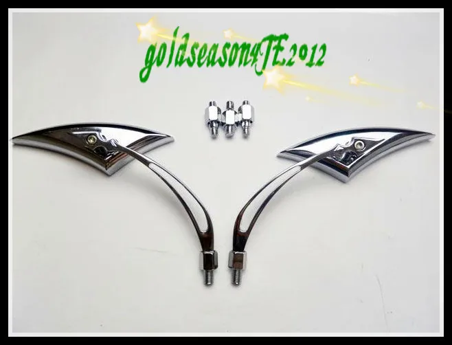 Бесплатная доставка хромированные боковые зеркала с потрясающими копьями пара