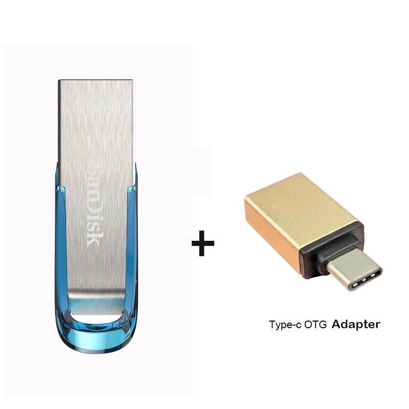 CZ73 64GB Plus TypeC Sandisk флешка флешки 64 гб USB3.0 Flash Drive 64 гб cle usb флеш-накопитель натуральная Ultra Flair металлическая ручка привода на ключ синий Memory Stick - Цвет: CZ73 64GB Plus TypeC