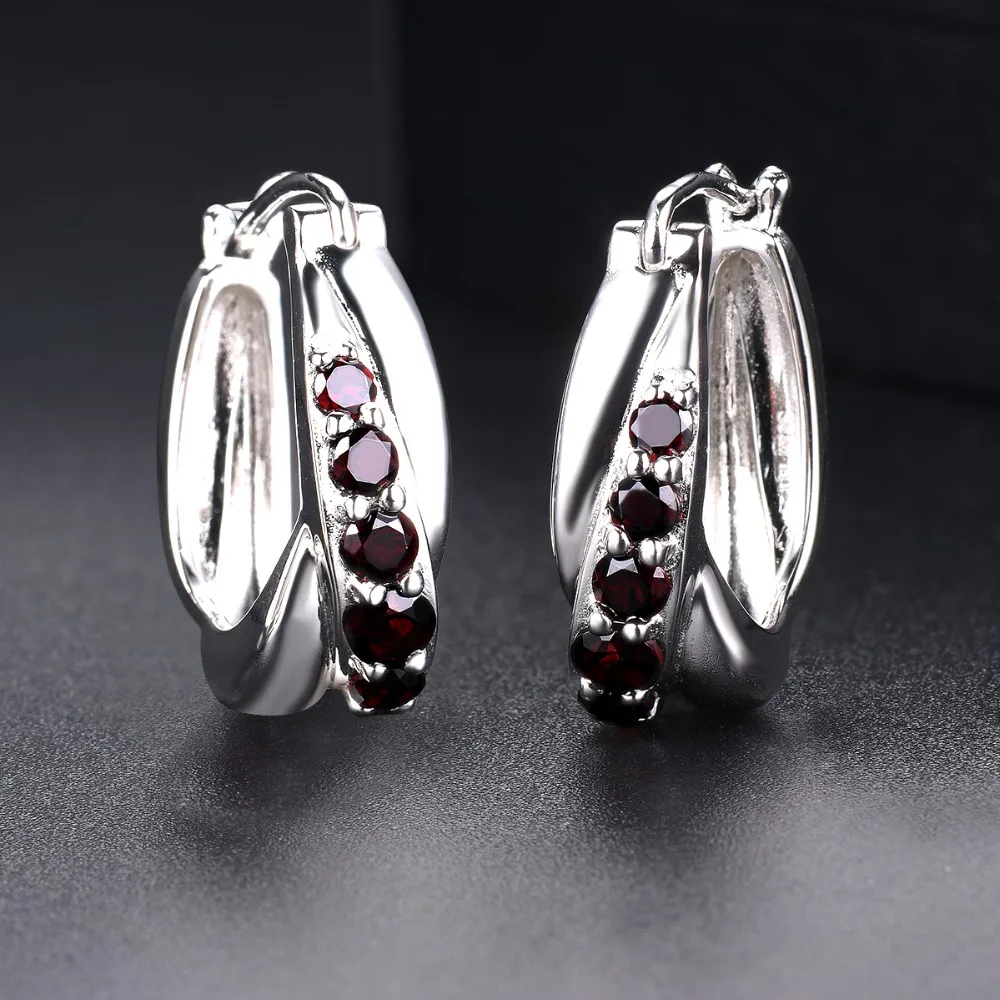 Hutang 5.99ct Природный Черный Гранат Серьги-кольца 925 пробы серебряные ювелирные изделия с драгоценным камнем элегантный дизайн для женщин подарок
