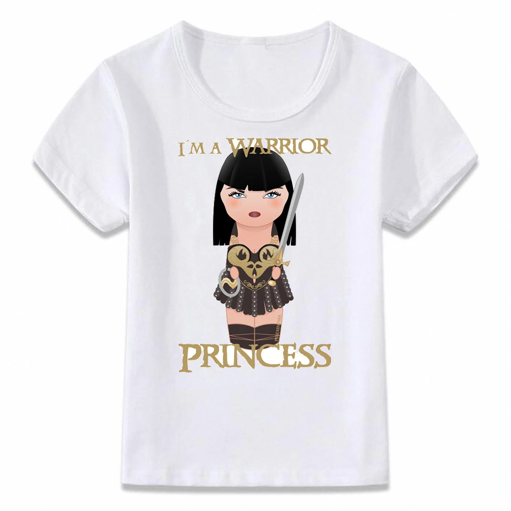Детская одежда футболка Xena I'm A Warrior Princess для мальчиков и девочек рубашки малышей