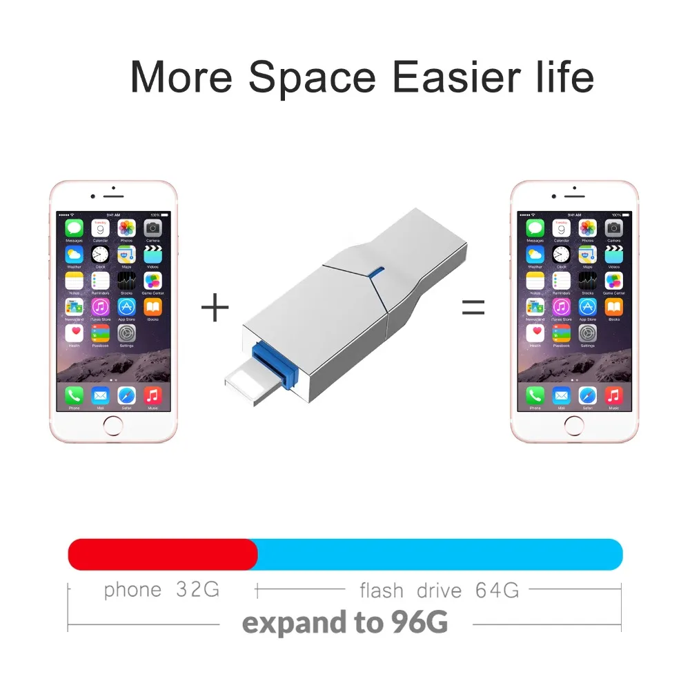 Флэш-накопитель Lightning OTG USB для iphone ipad металлический флэш-накопитель 3 0 карта