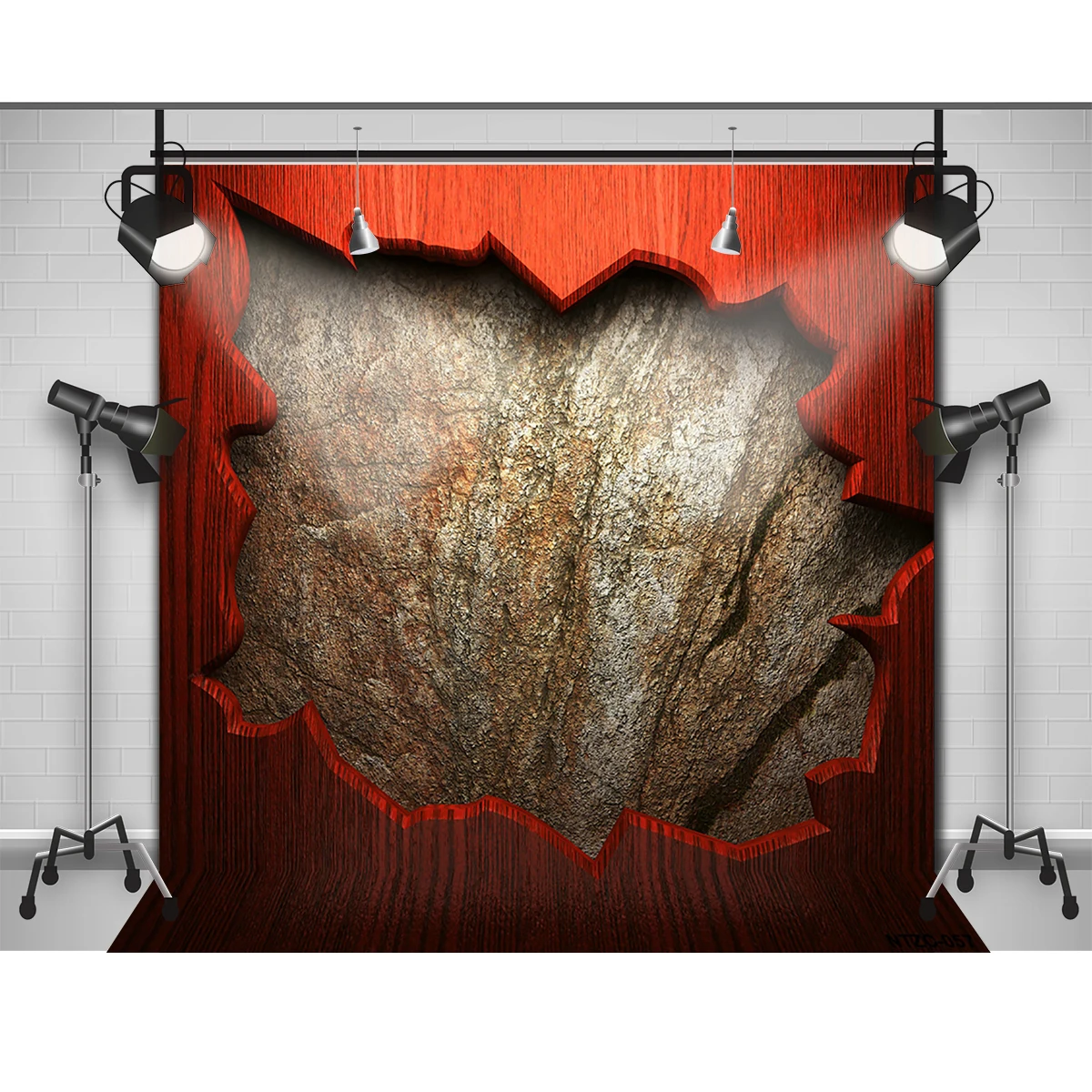 Allenjoy красное отверстие в бетонной стене деревянная кирпичная стена фоны для