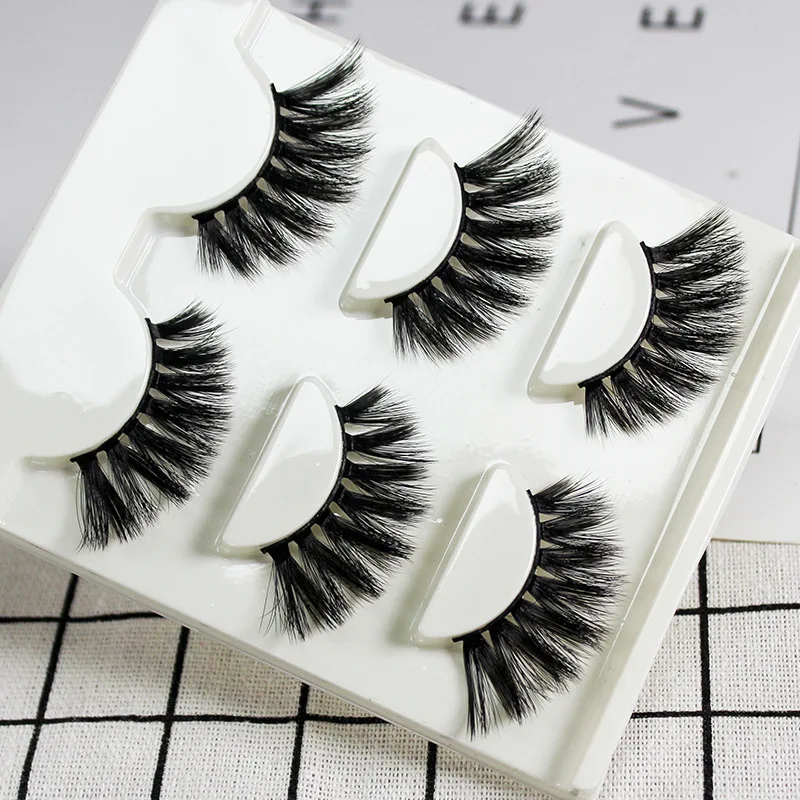 

YOKPN Sexy 3D Fiber Fake Eyelashes Faux Mink Hair Thick Eye Lashes Natural Soft Multilayer Cross Three-Dimensional False Eyelash