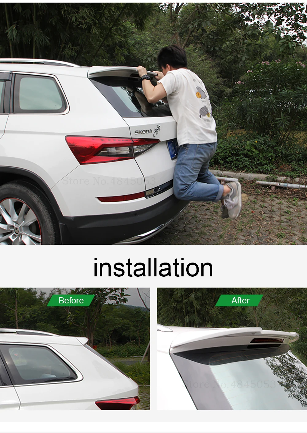 Автомобильный задний спойлер из углеродного волокна для Skoda Kodiaq, внешний белый черный спойлер, багажник, задний багажник, крыло, автомобильные аксессуары