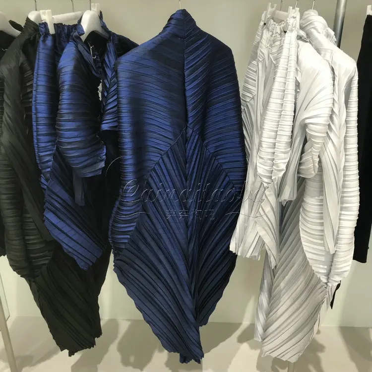 MIYAKE плиссированная Длинная женская ветровка MIYAKE со складками FA116
