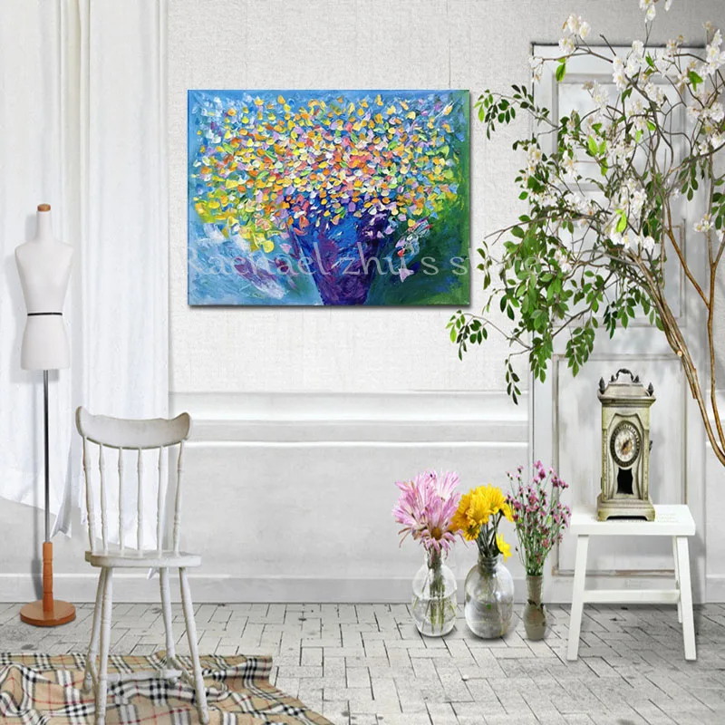 Новое поступление ручная роспись абстрактные цветы картины маслом на холсте